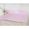Soft Baby Changing Mat- Hanging Hearts white polka dots on pink