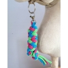Tether for Hobby Horse made of double - light green/turquoise/dark pink