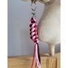 Tether for Hobby Horse made of double - light pink/dark pink/maroon