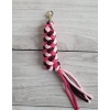 Tether for Hobby Horse made of double - light pink/dark pink/maroon