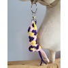 Tether for Hobby Horse made of double - light pink/dark purple/yellow