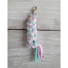 Tether for Hobby Horse made of double - mint/purple/light pink