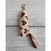 Tether for Hobby Horse made of double - pastel pink/ brown/ light beige
