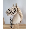 Tether for Hobby Horse made of double-twine cord - black-beige