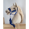 Tether for Hobby Horse made of double-twine cord - black-blue