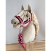 Tether for Hobby Horse made of double-twine cord - black-dark pink