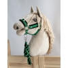 Tether for Hobby Horse made of double-twine cord - black-green