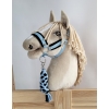 Tether for Hobby Horse made of double-twine cord - black-light blue