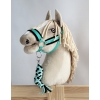Tether for Hobby Horse made of double-twine cord - black-mint