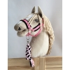 Tether for Hobby Horse made of double-twine cord - black-pink