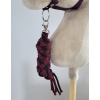 Tether for Hobby Horse made of double-twine cord - black- plum