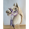 Tether for Hobby Horse made of double-twine cord - black-purple