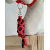 Tether for Hobby Horse made of double-twine cord - black-red