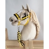 Tether for Hobby Horse made of double-twine cord - black-yellow