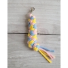 Tether for Hobby Horse made of double-twine cord - blau/hellrosa/gelb