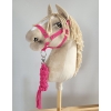 Tether for Hobby Horse made of double-twine cord - dark pink