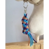 Tether for Hobby Horse made of double-twine cord - dark purple/ turquoise/ terracotta