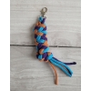 Tether for Hobby Horse made of double-twine cord - dark purple/ turquoise/ terracotta