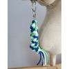 Tether for Hobby Horse made of double-twine cord - kornblume/hellgrün/weiß