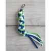Tether for Hobby Horse made of double-twine cord - kornblume/hellgrün/weiß