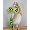 Tether for Hobby Horse made of double-twine cord - neon green/ black