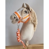 Tether for Hobby Horse made of double-twine cord - neon orange/ white