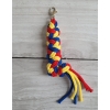 Tether for Hobby Horse made of double-twine cord - red/ cornflower/ yellow