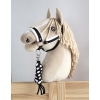 Tether for Hobby Horse made of double-twine cord - white-black