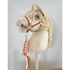 Tether for Hobby Horse made of double-twine cord - white- ginger