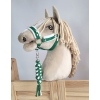 Tether for Hobby Horse made of double-twine cord - white-green