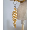 Tether for Hobby Horse made of double-twine cord - white-honey yellow