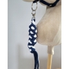 Tether for Hobby Horse made of double-twine cord - white-navy blue