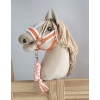 Tether for Hobby Horse made of double-twine cord - white-orange