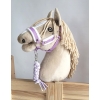 Tether for Hobby Horse made of double-twine cord - white-purple