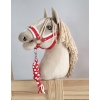 Tether for Hobby Horse made of double-twine cord - white-red