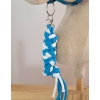 Tether for Hobby Horse made of double-twine cord - white- turquoise