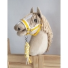 Tether for Hobby Horse made of double-twine cord - white-yellow