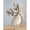 The adjustable halter for Hobby Horse A3 - bottle green with white furry