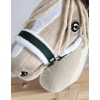The adjustable halter for Hobby Horse A3 - bottle green with white furry