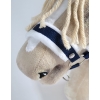 The adjustable halter for Hobby Horse A3 - navy blue with white furry