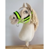 The adjustable halter for Hobby Horse A3 - neon green with black furry