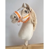 The adjustable halter for Hobby Horse A3 - neon orange with white furry