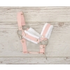 The adjustable halter for Hobby Horse A3 - powder pink with white furry