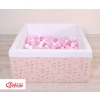Toddler Ball-pit Dry Pool minky with balls 200pcs - ballerinas pink