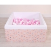 Toddler Ball-pit Dry Pool minky with balls 200pcs - ballerinas pink