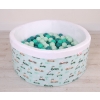 Toddlers Ball-pit Dry Pool minky with balls 200pcs - mint rabbits