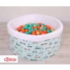 Toddlers Ball-pit Dry Pool minky with balls 200pcs - mint rabbits