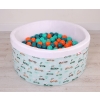 Toddlers Ball-pit Dry Pool minky with balls 200pcs - mint rabbits