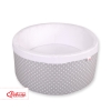 Toddlers Ball-pit Dry Pool minky without balls - white dots on Gray