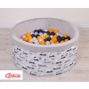 Toddlers Ball-pit minky with balls 200pcs - gray rabbits
